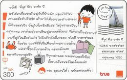Thailand  Phonecard Orange - True Mit Briefmarke - With Stamp - De Timbre - Sellos & Monedas