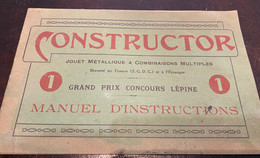 CONSTRUCTOR (MECCANO FRANÇAIS)- LIVRET COFFRET N°1 (VERS 1930) - Autres & Non Classés