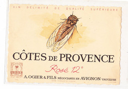 Cotes De Provence Rosé 12° A. Ogier Et Fils Négociants En Avignon Vaucluse - Rosés