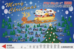 Carte JAPON - PERE NOEL & Traîneau Luge  - CHRISTMAS Santa Clau JAPAN Prepaid Bus Card - WEIHNACHTEN  - FR  197 - Navidad