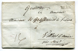 RC 24540 SUISSE ENVELOPPE PESANTE DE BERN POUR VILLARDS LE MOINE ( LETTRE SANS CORRESPONDANCE ) - ...-1845 Préphilatélie