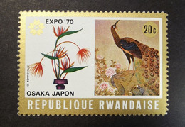 Rwanda - Rep. Rwandaise - 1970  - N° 392 - Peacock | Flower Arrangement - Bird - Paon - Expo  Osaka Japon - Postfris - Ungebraucht