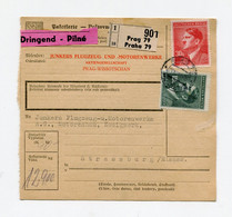 !!! BULLETIN D'EXPEDITION DE COLIS POSTAL DE PRAGUE DE 1943 POUR STRASBOURG - Briefe U. Dokumente