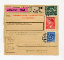 !!! BULLETIN D'EXPEDITION DE COLIS POSTAL DE PRAGUE DE 1943 POUR STRASBOURG - Briefe U. Dokumente