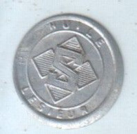 Médaille Jeton Aluminium Publicitaire - HUILE LESIEUR - Lettres S Et H Entrelacées Embouti - Diamètre 2cm - - Professionnels / De Société
