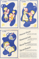 Publicité Pharmaceutique - Jeu Des Familles - Lot De 3 Cartes Vermifuge Lune: Grand'Mère, Mademoiselle, Maman - Sonstige & Ohne Zuordnung