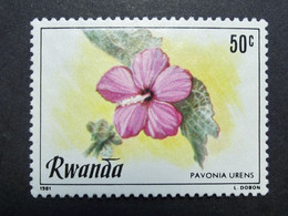 Rwanda - Rep. Rwandaise - 1981  - N° 1030 - Pavonia - Flower - Fleur - Bloem - Nature - Gebraucht
