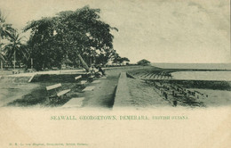 British Guiana, Guyana, Demerara, GEORGETOWN, Seawall (1900s) Postcard - Guyana (voorheen Brits Guyana)