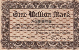 Billet De Necessité Allemand  - Eine Million Mark  Provinz Birkenfeld   1923 - 1 Million Mark