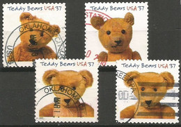 USA 2002 Teddy Bears Cpl 4v Set  VFU - Sc.# 3653/6 - Gebraucht