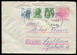 YUGOSLAVIA 1980 2,50 D. Postal Stationery Envelope With Additional Stamps.  Michel U88 7II - Postal Stationery