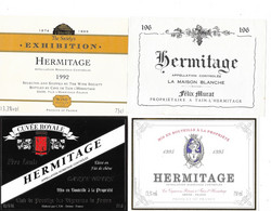 Lot De 12 étiquettes Neuves De Vin: Hermitage (Cave De Tain L'Hermitage, Delas, Jaboulet...) - Lots & Sammlungen