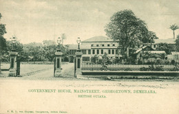 British Guiana, Guyana, Demerara, GEORGETOWN, Government House (1900s) Postcard (1) - Guyana (formerly British Guyana)