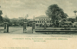 British Guiana, Guyana, Demerara, GEORGETOWN, Government House (1900s) Postcard (2) - Guyana (ex-Guyane Britannique)