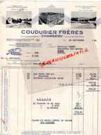 73- CHAMBERY- EVIAN-PONT BEAUVOISIN-AIX LES BAINS-FACTURE COUDURIER FRERES-QUINCAILLERIE DROGUERIE-M. SONOT CAFE YENNE - Food