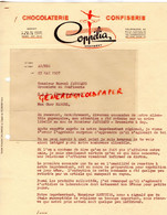 73- CHAMBERY- RARE LETTRE CHOCOLATERIE CONFISERIE COPPELIA-1957-DANSEUSE DANSE-MARCEL JAUSSAUD GAP CHOCOLAT - Levensmiddelen