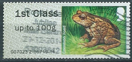 GROSBRITANNIEN GRANDE BRETAGNE GB 2013 POST&GO LAKES: COMMON TOAD FC Up To 100g USED SG FS6 MI ATM65 YT D65 - Post & Go Stamps