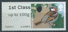 GROSBRITANNIEN GRANDE BRETAGNE GB 2010 POST&GO GARDEN BIRDS:HOUSE SPARROW  FC Up To 100g USED SG FS6 II MI ATM7 YV TD7 - Post & Go (distributori)