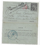 PARIS 114 R De Strasbourg Carte Lettre Pneumatique Ob Type H 1902 50c Chaplain Surcharge Taxe Réduite 30c Bourse Yv 2564 - Pneumatiques