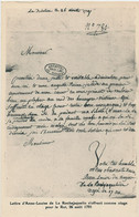 Lettre D'Anne Louise De La Rochejaquelin S'offrant Comme Otage Pour Le Roi - 26 Aout 1791 - Histoire