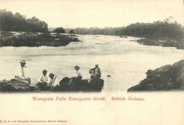British Guiana, Guyana, Demerara, Waraputa Falls Essequebo River 1900s Postcard - Guyana (ex Guyana Britannica)