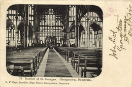 British Guiana, Guyana, Demerara, GEORGETOWN, Interior St. Georges 1906 Postcard - Guyana (ex Guyana Britannica)