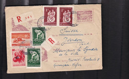 7 Timbres Sur  Enveloppe  Bulgarie  Bulgaria  1959 Destination Suisse Canton De Vaud   Envoi  Recommandé - Brieven En Documenten