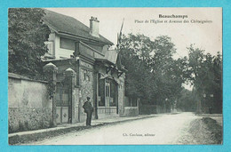 * Beauchamp (Dép 95 - Val D'Oise - France) * (Ch. Coulaux) Place De L'église Et Avenue Des Chataigniers, Old, Rare - Beauchamp