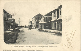 British Guiana, Guyana, Demerara, GEORGETOWN, Robb Street (1906) Postcard - Guyana Britannica