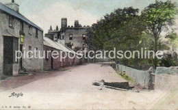 ANGLE VILLAGE PEMBROKESHIRE OLD COLOUR POSTCARD WALES J.D.H. SERIES POSTED 1905 - Pembrokeshire