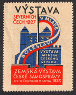 Castle Palace Mladá Boleslav 1927 Fair Exhibition Czechoslovakia FLAG Label Cinderella Vignette - Sonstige & Ohne Zuordnung