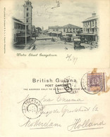 British Guiana, Guyana, Demerara, GEORGETOWN, Water Street, Horse Tram (1899) Postcard - Guyana (formerly British Guyana)