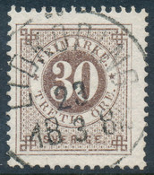 Sweden Suède Sverige 1877: Facit 35e, 30ö Dull Brown Ringtyp P13, F Used, LIDKÖPING Cancel, (DCSV00377) - 1872-1891 Ringtyp