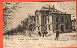 NAGT-04  Neuchâtel Ecole De Commerce   Dos Simple. Circ. 1904 Vers Cortaillod - Cortaillod