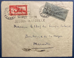 CAMBODGE LETTRE Griffe PAR AVION Jusqu'à Marseille 1933 PA N°8 36c Rose Carminé Dateur De PNOMPENH Pour Marseille TTB - Poste Aérienne