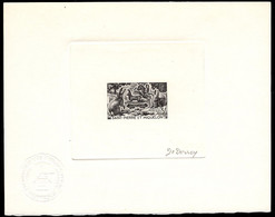 ST. PIERRE & MIQUELON(1964) Lapins. Yvert No 372. Scott No 370. Epreuve D'artiste En Noir Signée Par Le Graveur DERREY. - Imperforates, Proofs & Errors