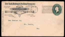 ETATS UNIS(1893) Pneus Pour Bicyclettes. Entier Publicitaire à 2 Cents. "New York Belting And Packing Company - ...-1900