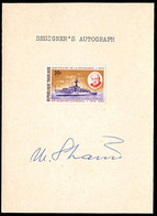 TOGO(1974) Churchill. Frigate. Stamp Mounted On Card With Designer's Autograph. Scott No 892. - Sir Winston Churchill