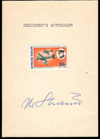 TOGO(1974) Churchill. Fighter Planes. Stamp Mounted On Card With Designer's Autograph. Scott No C241. - Sir Winston Churchill