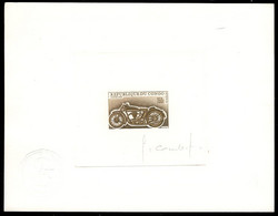 CONGO(1969) 'Norton' Motorcycle. Die Proof In Greenish Brown Signed By The Engraver COMBET. Scott 188, Yvert 234. - Autres & Non Classés