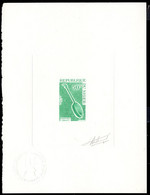 NIGER(1972) Kountigui. Die Proof In Green Signed By The Engraver AUFSCHNEIDER. Scott No 250, Yvert No 255 - Zentralafrik. Republik