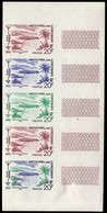 COMOROS(1960) Radio Circuit. Trial Color Proofs In Strip Of 5 With Multicolor. Scott No 46, Yvert No 17. Radio Station - Sonstige & Ohne Zuordnung