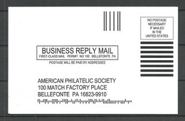 USA Business Reply Mail Postal Card Of American Philatelic Society - Otros & Sin Clasificación