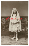 Girl Fille Enfant Child Oude Foto Communie Communiefoto Old Photo Ancienne Studio Communion Solenelle De Souter Oostende - Ohne Zuordnung