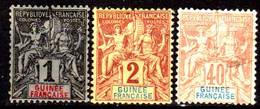 1) French Guinea: Stamps Issued By 1892-1900 (+/sg) Hinged/NG-Thin.in The 40 Cent  Quality And Price In Your Opinion. - Andere & Zonder Classificatie