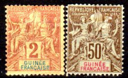 2) French Guinea: Stamps Issued By 1892-1900 (+/sg) Hinged/NG-Quality And Price In Your Opinion. - Otros & Sin Clasificación