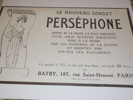 ANCIENNE PUBLICITE CE NOUVEAU CORSET PERSEPHONE 1913 - 1900-1940