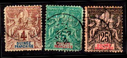 7) French Guinea: Stamps Issued By 1892-1900 (o) Used-Quality And Price In Your Opinion. - Otros & Sin Clasificación