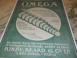 ANCIENNE PUBLICITE L'HEURE JUSTE POUR TOUJOURS MONTRE OMEGA  1913 - Other & Unclassified