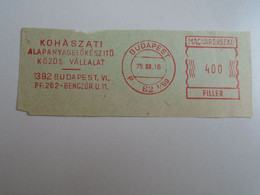 D191657  Hungary   KOHÁSZATI AE. Közös Vállalat  Budapest   1975  - 400 Filler - RED METER  FREISTEMPEL  EMA - Vignette [ATM]